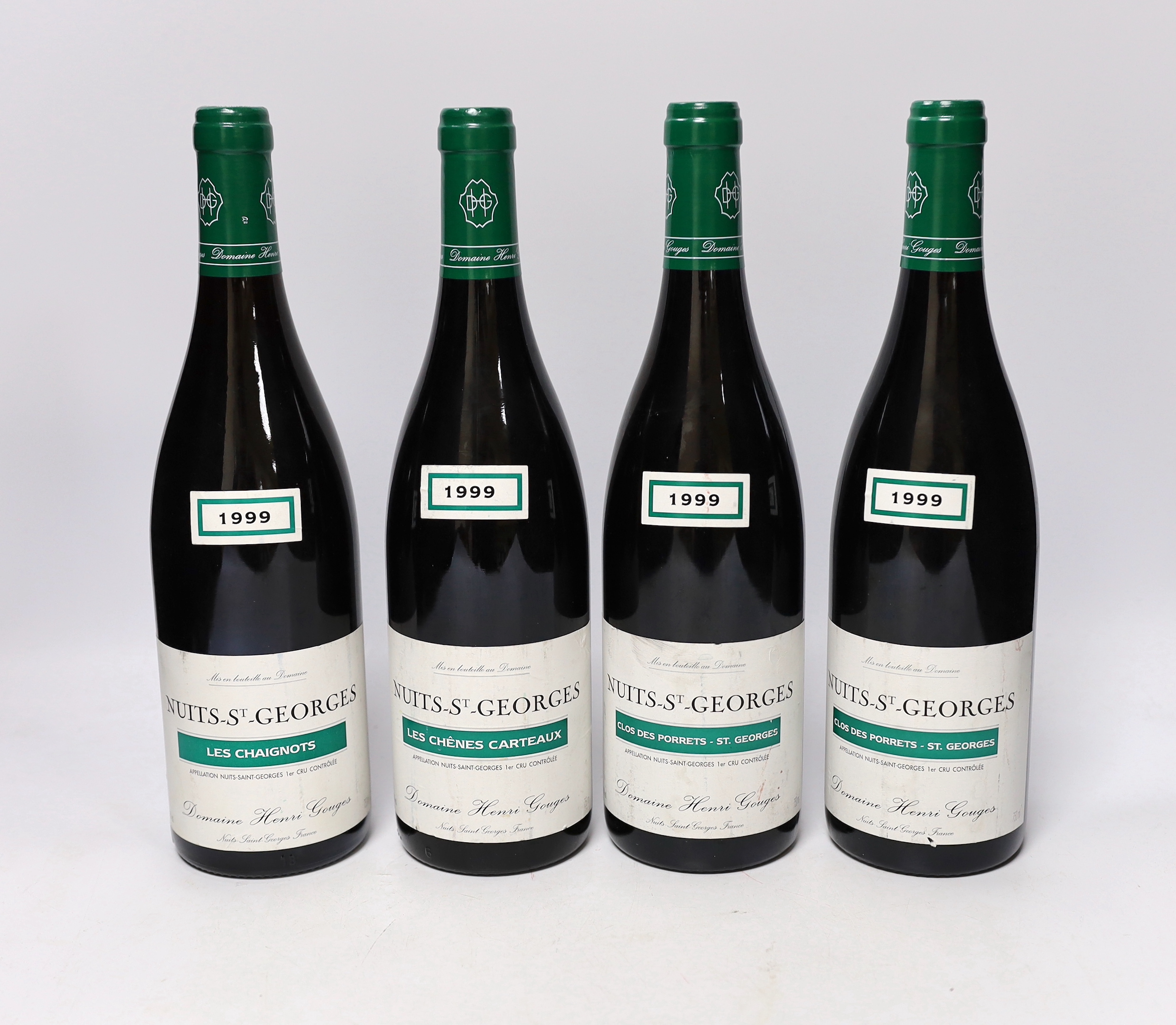 Four bottles of 1999 Nuits St Georges Les Chaignots Domaine Henri Gouges